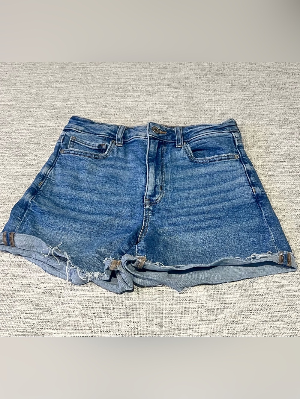 American Eagle Outfitters Blue Rolled Cuff Denim Shorts